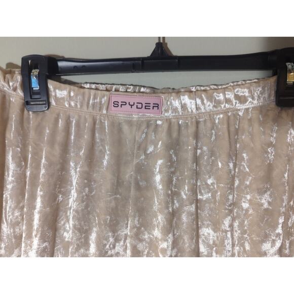 Spyder Pajamas Loungewear Ivory Velour Shiny L Women’s Comfy - Picture 6 of 9